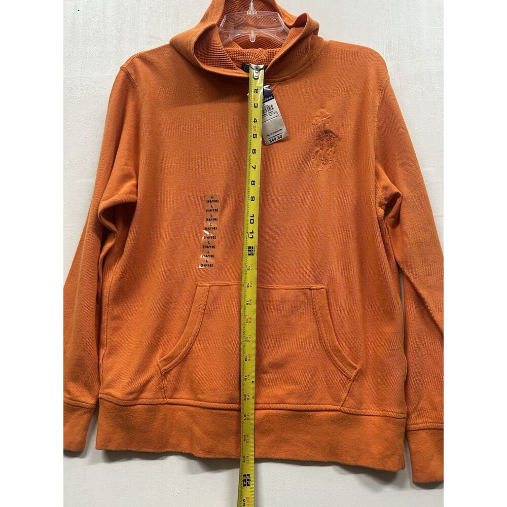 Ralph Lauren boys size large 14 16 orange hoodie long sleeve new - Picture 6 of 7